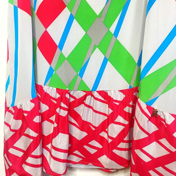 Hurley Women's Multicolor 100% Silk Drop Waist Sleeveless Mini Dress Size Medium - Picture 6 of 7